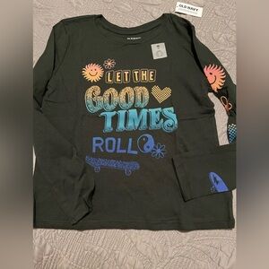 Old Navy Tee long sleeve Colorful 'Let The Good Times Roll' Graphic XS 5